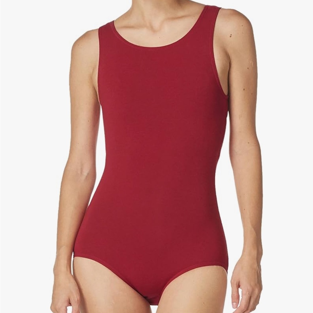 Red High Neck Tank Leotard